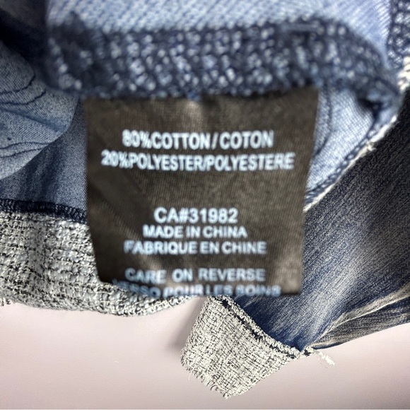 Minkas Chambray Tweed Cotton Blend Blue Full Zip Jacket Small - Picture 10 of 12